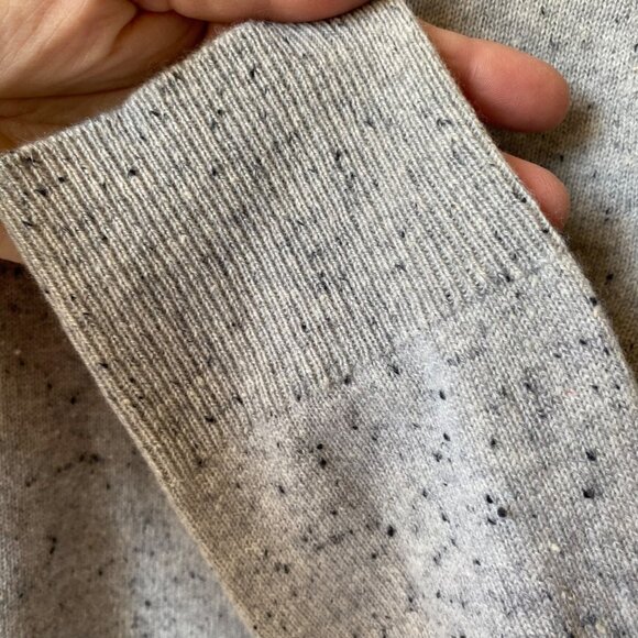 Ann Taylor 100% Cashmere Speckled Gray Turtleneck Sweater Office Women L - Picture 6 of 8